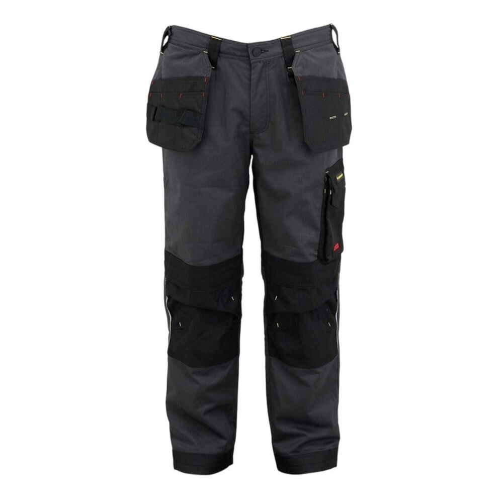 Dunlop Mens Multi Pocket Straight Work Trousers / Charcoal/Black